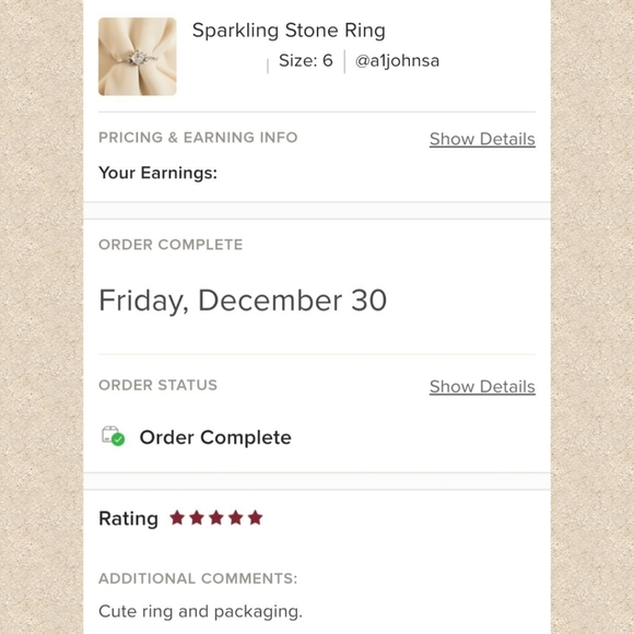 Sparkling Stone Ring - Picture 6 of 6